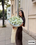 Букет от бели еустоми № 493